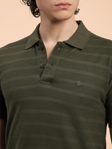 Image of Lux Nitro Men's Self Knitted Premium Cotton Blend Solid Polo T-Shirt | Soft Texture | Classic Collar | Short Sleeve Casual Wear