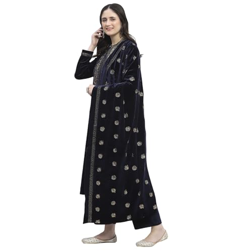 Image of BIBA Polyester Solid Regular Casual Kurta With Palazzo And Dupatta