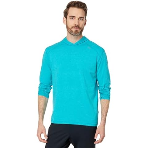 tasc Performance Carrollton L/S Lightweight Hoodie for Men – Long Sleeves – Straight Hemline – Blended Fabric Capri Heather LG One Size Cover