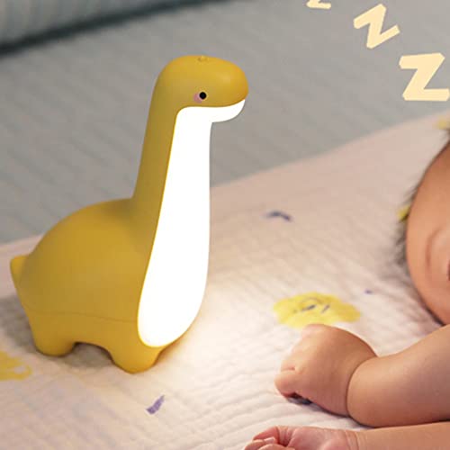 ipalmay Dinosaur Night Lamp Dimmable Bedside Night Light USB Rechargeable Kids Bedroom Sleep Light Cute Gifts for Girls Boys Teens Friends Birthday Holiday Christmas Yellow