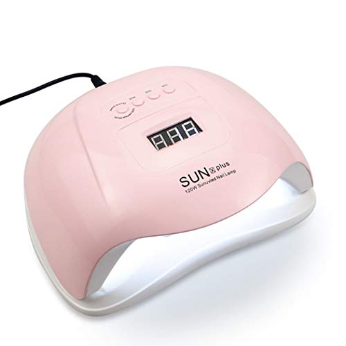 120W LED Nail Lamp with 36 Pcs Leds UV Lamp for Manicure Gel Nail Dryer Drying Nail Polish Lamp Auto Sensor Manicure Tools,Pink