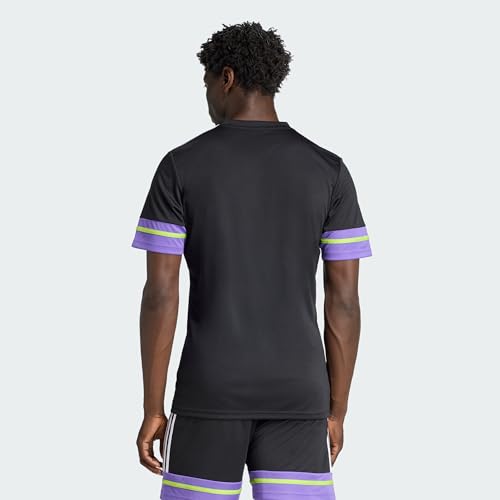 adidas Hombre SQUADRA25 Jersey Short Sleeve, Black/Purple Rush/Semi Solar Slime, L