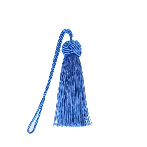 Image of BEL AVENIR 8 Pcs Elegant Polyester Key Tassel Colorful Craft Tassels Charms | Key Tassel for Christmas Tree, DIY Craft Garland Project, Wedding Home Party Decorations, Small Tassel (Royal Blue)