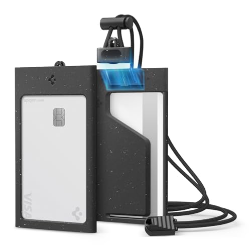 Porte badge vertical MagSlide Spigen étui carte accès noir cordon