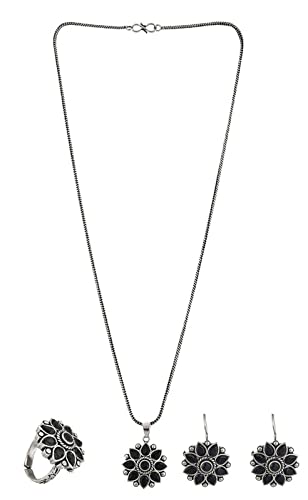 Handicraft Kottage Silver Oxidized Silver Pendant Set for Women(HK-Oxidised Jewellery Set5-2021) (B09LQW5PJW) Amazon Price History, Amazon Price Tracker