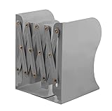 JIARI Simple Nature Style Gray Decorative Metal Iron Bookends Holder Stand Desk Nonskid Adjustable Bookend (Gray)