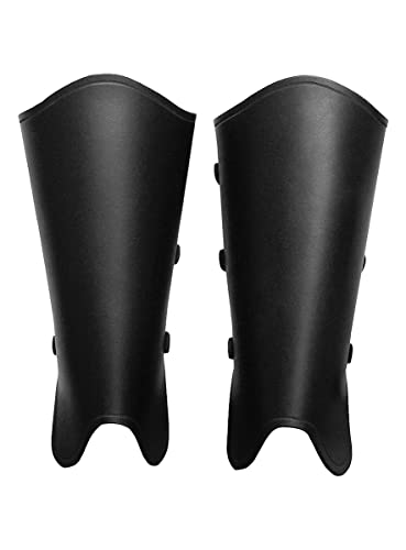 Andracor - Schlichte Echtleder Beinschienen - Stabile Rüstung Leder Rüstung - LARP Mittelalter Cosplay & Steampunk - Schwarz Cover
