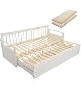 Amazon｜Harper & Bright Designs ソファベッド 木製 伸長式ベッド