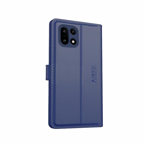 Image of AIBEX Compatible for OnePlus 15 5G Flip Cover Leather Finish | Inside TPU with Card Pockets | Wallet Stand | Complete Protection Flip Case Blue