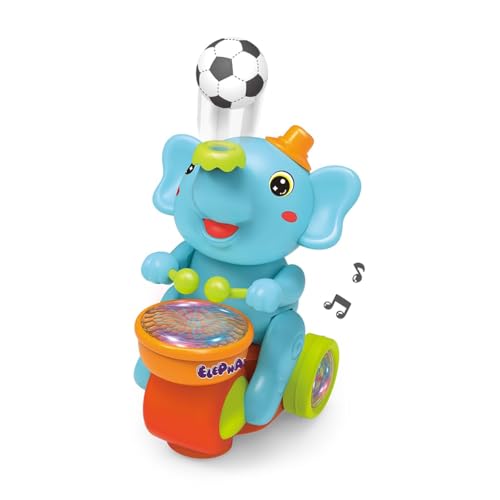 Image of Baby Piano Toy Light Up Music Baby Toys Early Learning Educational Piano Keyboard Infant Babies & Toddlers Toys (Elephant Blue)