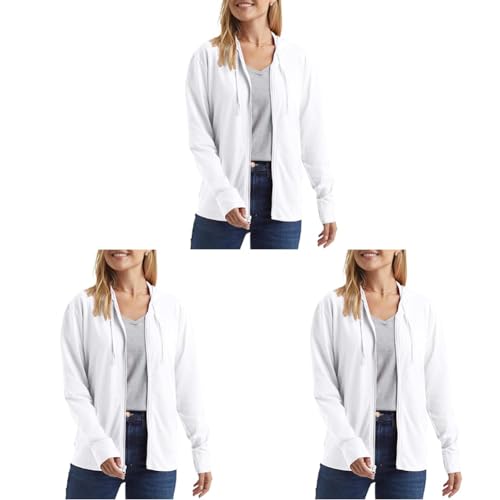 Image of Hanes Women's Lightweight Full Zip Hoodie, Textured Cotton Zip Up, T-Shirt Hoodie