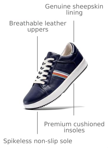 Image of UOFEIY Men's Golf Shoes Professional Spikeless Leather Sneakers Non Slip Low Top Lightweight Breathable Waterproof Golf Club Training