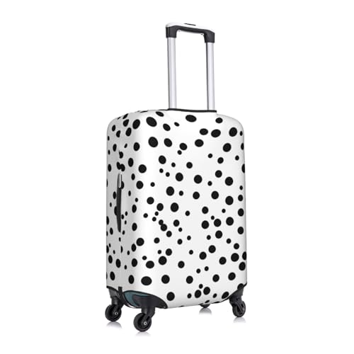Travel Luggage Cover Elastic Anti-Scratch Suitcase Protector Washable Travel Suitcase Cover Black And White Polka Dot Luggage Protector Fits 18-32 Inch Suitcase3
