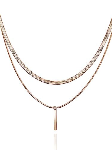 Chaîne serpent acier inoxydable femme 2 rangs collier minimaliste