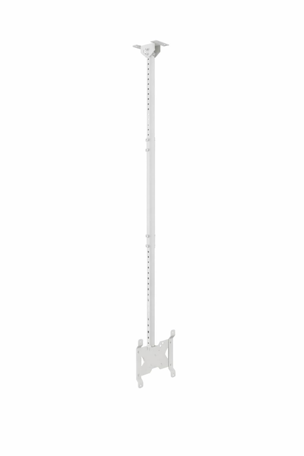 Multibrackets Ceilingmount Small Blanco 1500 | Soporte TV de Techo para Pantallas 10-43" | Altura Regulable 55-150 cm | VESA 200x200 | Giro ±30° Inclinación -5°/+15° | Platina 0-90°