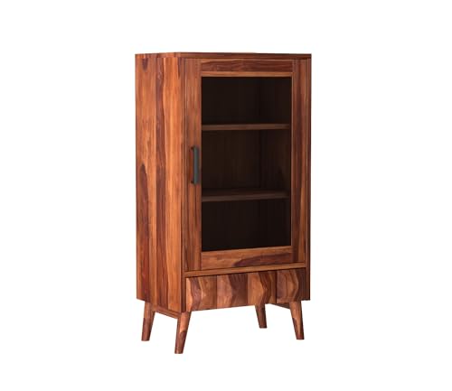 Image of Sheesham Wood Bookcase | Solid Wood Book Shelf for Home Library | Wooden Book Cabinet for Home & Office Living Room (Large, BBslf-Honey4)