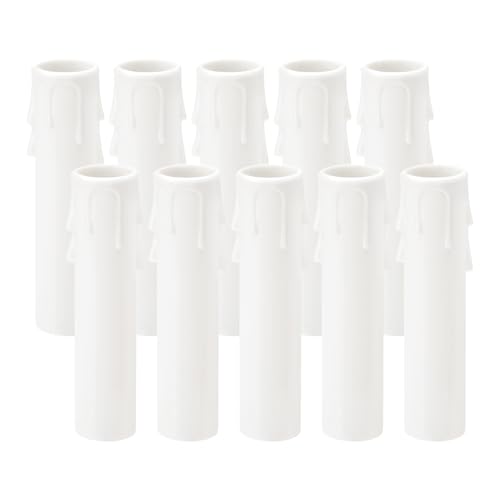 Fundas para velas E12 de 4 pulgadas, 10 piezas blancas