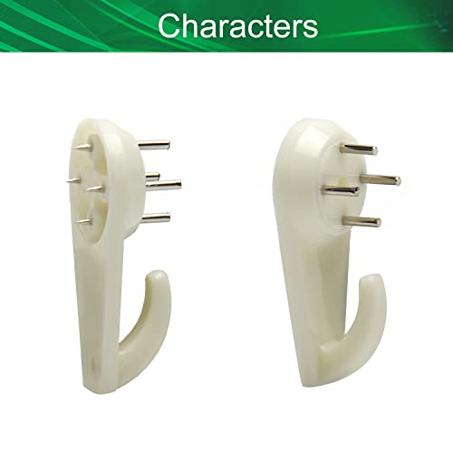 Image of Bettomshin Hardwall Hanger for Hardware, Fasteners & Hooks Wall Mount Non-Mark Hook Picture Photo Frame Hangers, 20Pcs