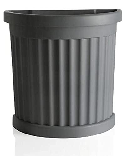 Bama vaso Roma con piattino, 27 x 52 x 49 cm, Resina, Grey, 27x52x49 cm