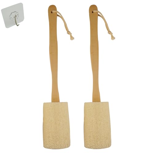 Back Loofah Scrub Loofah Sponge Long Handle Loofah Shower Bath Brush On a Stick Body Scrub Brush Scrubber Loofah Exfoliating Body Eco-Friendly Sponge
