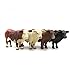 Little Buster Toys Complete Herd Bull Set of 4: Angus, Hereford, Charolais, and Red Angus; 1/16th Scale