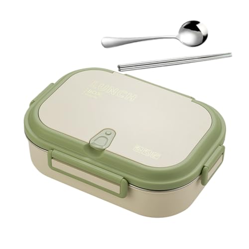 Genérico Fiambreras Acero Inoxidable | Bandeja Comida Portatil,Taper Hermético Compartimentos Cubiertos Gran Capacidad,Almacenamiento Comida Trabajo Picnic