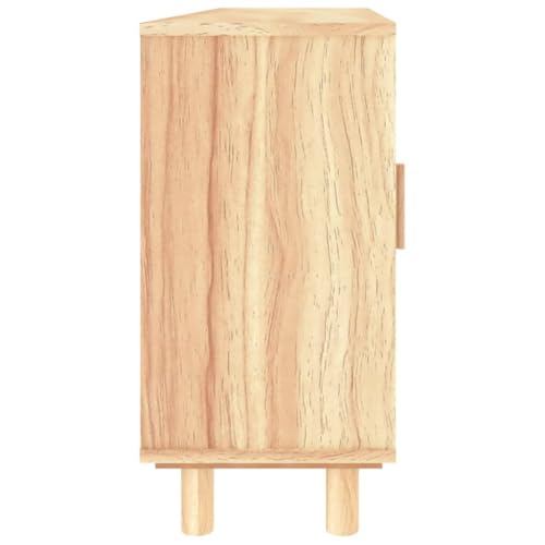 Credenza Cassettiera Armadio Contenitore Organizer Cucina Soggiorno Soggiorno 105 X 30 X 60 Cm Legno Di Pino Massiccio E Rattan Naturale Marrone 02_0035714 - 5