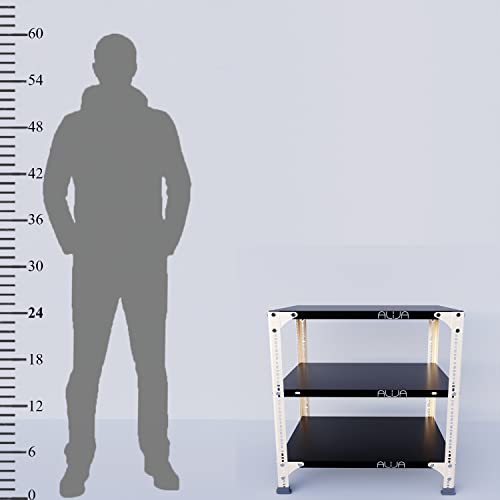 Image of ALIJA️ Slotted Angle Metal Rack (2 x 2 x 1.5 Ft. / 24 x 23 x 18 Inch) with 3 Shelves (Ivory Angle Black Shelves, 22 Gauge Shelves, 16 Gauge Angle)