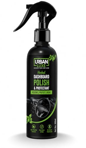 Image of Herbal Car Dashboard Polish & Protectant 2-Step Shine Formula Just Wipe Dust & Spray | Restores, Protects & Adds Natural Shine to Interior Plastic,Non-Toxic Herbal Formula 200ml (235g)