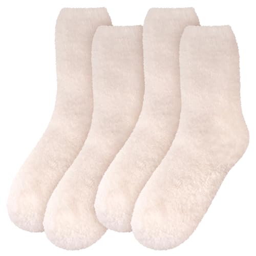 Image of BambooMN Women's Fuzzy Soft Colored Socks