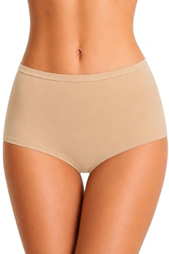 Image of Womens High Coverage Super Soft Elastane Stretch Mid Waist Boy Shorts Panties