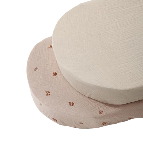 XEGZLH 2pcs Breathable Cotton Baby Bassinet Sheets Soft & Washable Crib Liner Infant Cradles Bedding Sheets Large Size for Baby Baby Bassinet Fitted Sheet Baby Bassinet Fitted Sheet