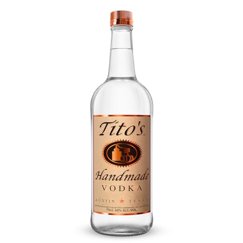 Tito’s Handmade – Vodka Artesanal, Destilado en Texas, Sin Gluten, Suave y Puro, Ideal para Cócteles - Botella 700ml
