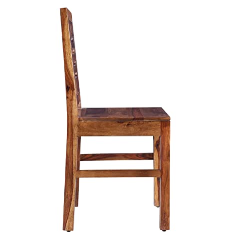 Image of Strata Furniture Solid Sheesham Wood Dining /Balcony Chairs For Home And Office | Teak Finish | Set of 2