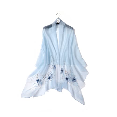 STARWHISPER Women Silk & Wool Long and Large Scarf Shawl Wrap For Evening Dress