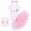 Baby Girl’s Donut 1/2/1e/2e /3e Verjaardag Cake Samsh Outfit Romper Tutu Rok Beenwarmers Hoofdband 4 stks Prinses Tule…