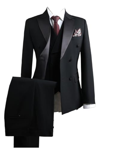 Tuxedos à lavallière haut de gamme avec gilet double boutonnage homme