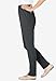 Woman Within Women's Plus Size The Elastic-Waist Soft Knit Pant - 28 W, Dark Charcoal