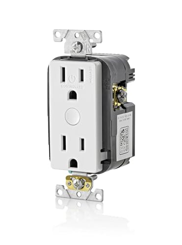 Image of Leviton Decora Smart Outlet, Tamper-Resistant 15A, Wi-Fi 2nd Gen, Works with My Leviton, Alexa, Google Assistant, Apple Home /Siri & Wire-Free Companions for Switched Outlet, D215R-1RW, White