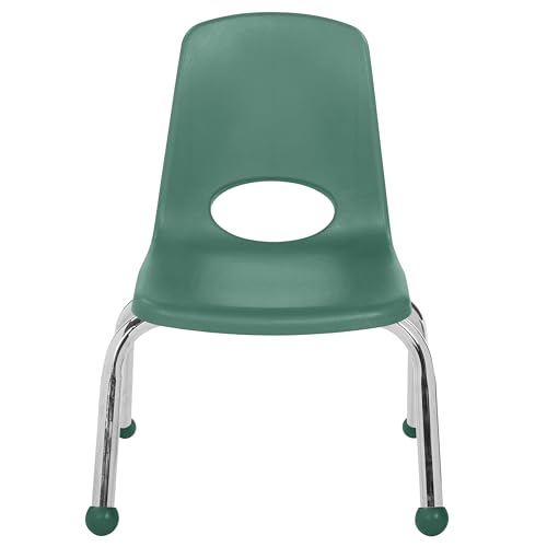 Image of Factory Direct Partners 10 inch School Chairs, Stackable Kids Classroom Chair, Set of 4 - Stacking Preschool Chair with Ball Glides For Daycare and Early Childhood Learning Centers, Assorted Colors
