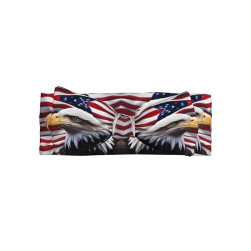 American Bald Eagle Picture Baby Bow Headband Super Stretchy Soft Bows Hair Accessories for Newborn Infants Toddlers Kids Girls