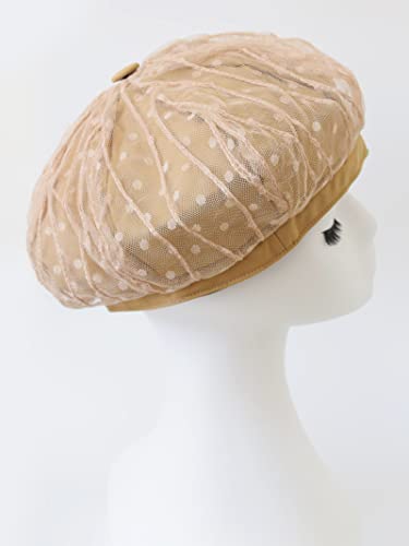 Aichuan Women’s Lace Beret French Style Vintage Summer Spring Octagonal Cap Hats For Ladys (Khaki) #TOP3