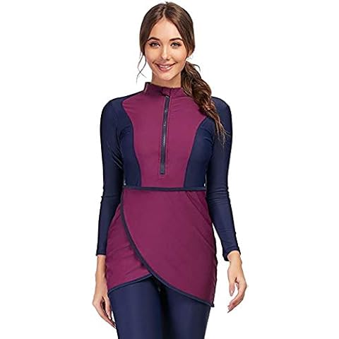 BaJooruly Modest Swimwear for Women Muslim Swimsuits Sport Long Sleeves Swimsuit Full Body Islamic Burkini (4XL,J1) Cover