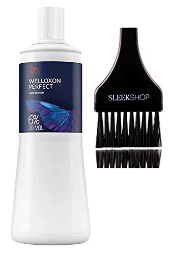 Wella KOLESTON WELLOXON PERFECT Cream Developer (with Sleek Tint Brush) (20 Volume/6% - 33.8 oz liter)