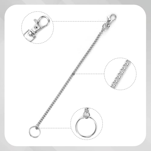 Image of Wallet Chains for Men, 3 PCS 12 16 20 Inch Pocket Keychain with Lobster Clasps Key Ring for Keys Wallet Jeans Pants Belt Loop Purse Handbag Chatelaine Key Leash Clip Holder Birthday Gift for Him