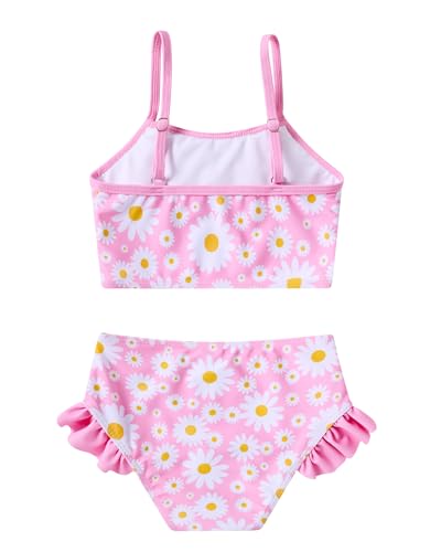 Image of Little Girls Two Piece Mermaid Bikini Set Ruffle Adjustable Summer Beach Bathing Swimsuit 3-7 Years for Kids