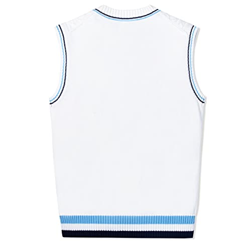 Image of JSTEX Boys Sweater Vest Cotton Kids Uniform Vest Sleeveless Knit Pullover | V-Neck Sweater Vest for Boy Girls Toddler Size 4-14