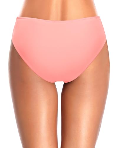 Image of Tempt Me Women Bikini Bottoms Mid Waist Bathing Suit Swimsuit Ruched Swim Bottom