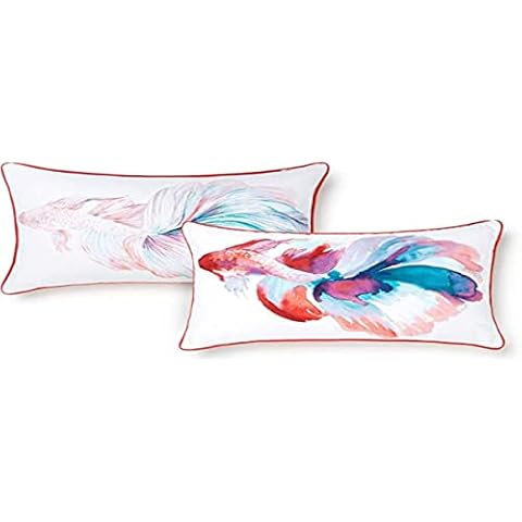 L1NK STUDIO Cushion Cover 30 x 50 cm or 17" x 17" 100% Cotton (280g/m2) Digital Printing With Zipper And Piping Oceanum Multicolor Cover