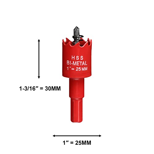 Hole Saw 25 mm, Bi-Metal Cutting Depth HSS M 42 Hole Cutter for Cutting Wood, Plastic, Drywall, Plasterboard and Soft Metal Sheet 3 Hole Saw 25 mm, Bi-Metal Cutting Depth HSS M 42 Hole Cutter for Cutting Wood, Plastic, Drywall, Plasterboard and Soft Metal Sheet - Image 3
